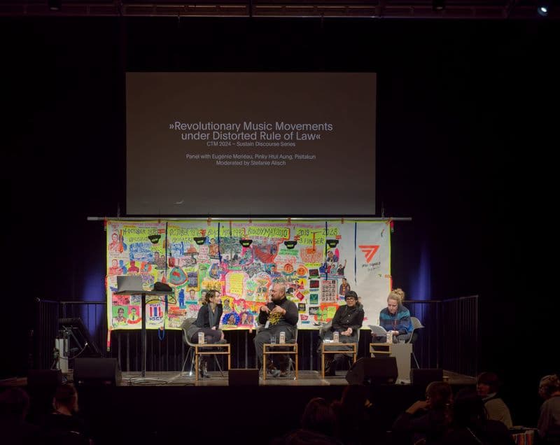 Discussion with Pisitakun, Eugénie Mérieau, Pinky Htut Aung hosted by Stefanie Alisch @ Radialsystem - CTM Festival 2024 © Udo Siegfriedt